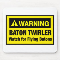 Warning Flying Batons Mouse Pads
