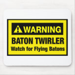 Warning Flying Batons mousepads
