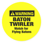 Warning Flying Batons Stickers