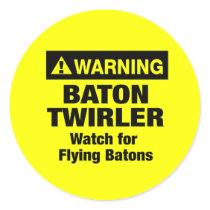 Warning Flying Batons stickers by DanceTwirlObsessions Warning Flying Batons stickers