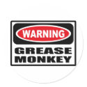Warning GREASE MONKEY Sticker by warningsignshirts Warning GREASE MONKEY Sticker