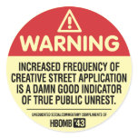 Warning H-Bomb Round Stickers