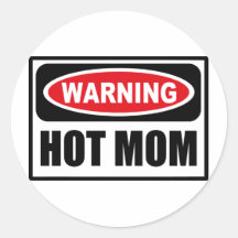 Warning HOT MOM Sticker