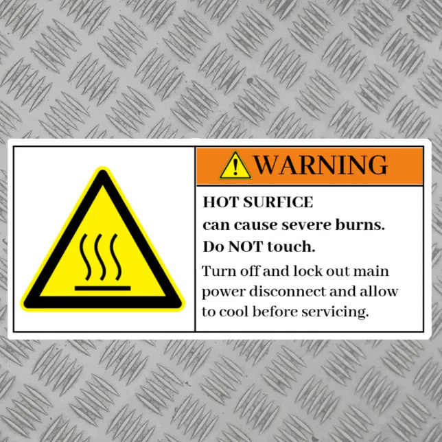 Warning Hot Surface Label Zazzle