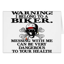 Warning I Belong To A Biker Cards