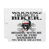Warning I Belong To A Biker invitations
