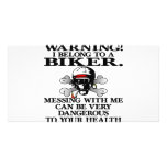 Warning I Belong To A Biker Customized Photo Card