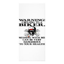 Warning I Belong To A Biker Rack Card