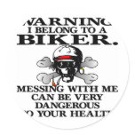Warning I Belong To A Biker Sticker