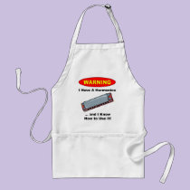 Warning! I Have A Harmonica ... aprons