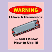 Warning! I Have A Harmonica ... postcards