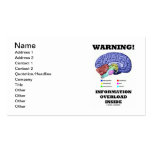 Warning! Information Overload Inside (Brain Humor) Business Cards