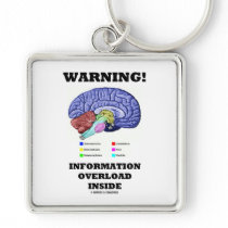 Warning! Information Overload Inside (Brain Humor) Key Chains