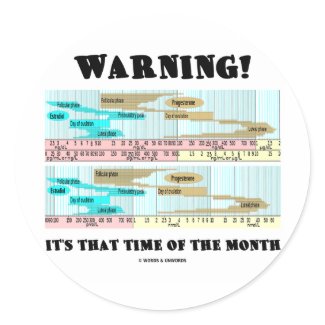 Warning! It's That Time Of The Month (Menstrual) sticker