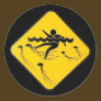 Warning Jellyfish in Water-Street sign