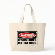 Warning JESUS LOVES MY TATTOOS Bag