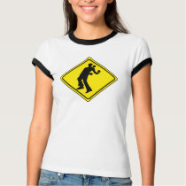 WARNING JUGGLER ROAD SIGN t-shirts