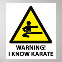 Warning Karate Poster