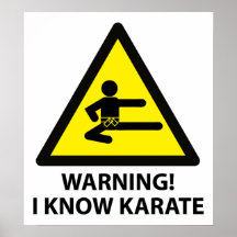 Warning Karate Poster