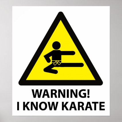 Warning Karate Poster