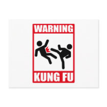warning kung fu postcards