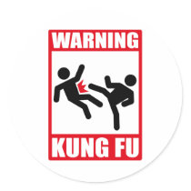 warning kung fu stickers