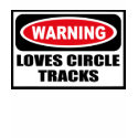 Warning LOVES CIRCLE TRACKS Women's Dark T-Shirt by warningsignshirts Warning LOVES CIRCLE TRACKS Women's Dark T-Shirt
