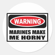 Warning MARINES MAKE ME HORNY Sticker