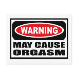 Warning MAY CAUSE ORGASM Postcard