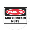 Warning MAY CONTAIN NUTS Sticker
