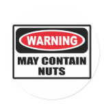Warning MAY CONTAIN NUTS Sticker