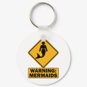 Warning: Mermaids Round Keychain < Funny Scuba Gifts < Scuba Diving T-Shirts & Gifts