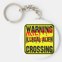 Warning Militia Crossing Keychain