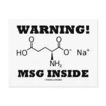Warning! MSG Inside (Chemical Molecule) Postcards