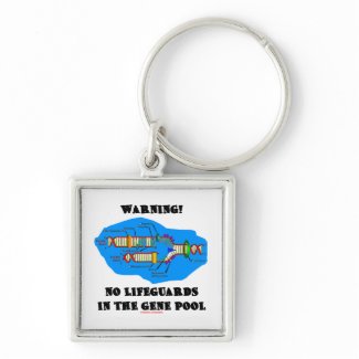 Warning! No Lifeguards In The Gene Pool keychain