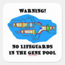 Warning! No Lifeguards In The Gene Pool Stickers