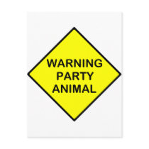 warning Party Animal postcards