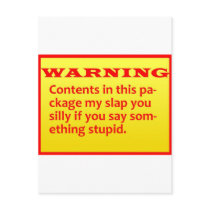 warning post card