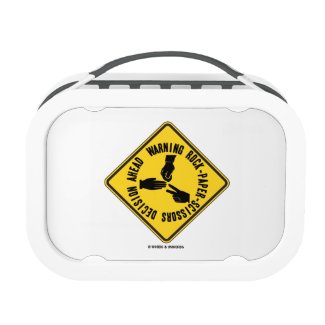 Warning Rock-Paper-Scissors Decision Ahead Sign Lunchbox