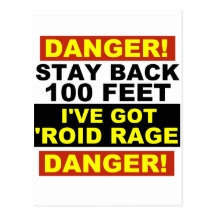 Warning Roid Range Post Card