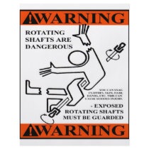 WARNING! ROTATING SHAFTS ARE DANGEROUS flyers