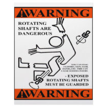 WARNING! ROTATING SHAFTS ARE DANGEROUS letterhead