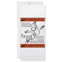 WARNING! ROTATING SHAFTS ARE DANGEROUS rack cards