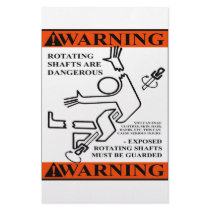 WARNING! ROTATING SHAFTS ARE DANGEROUS stationery