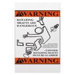 WARNING! ROTATING SHAFTS ARE DANGEROUS PERSONALIZED STATIONERY