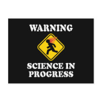 Warning Science In Progress Postcard by InsideOut_Tees Warning Science In Progress Postcard