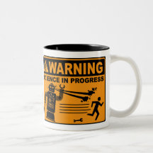 Warning! Science in Progress© - Robot Mug