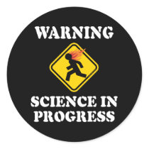 Warning Science In Progress Sticker
