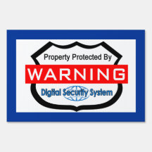 Warning Security System Yard Sign