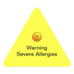 Warning Severe Allergies Triangle Sticker